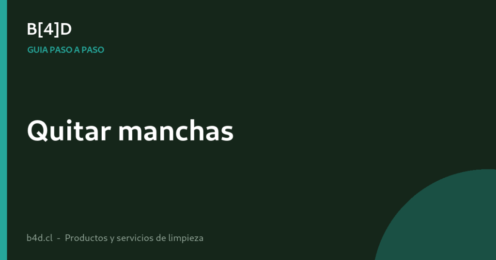 Cómo quitar manchas comunes paso a paso