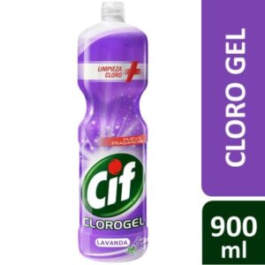 Botella de cloro gel lavanda Clorinda de 900 ml.
