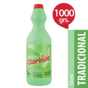 Botella de cloro desinfectante Clorinda de 1 litro.