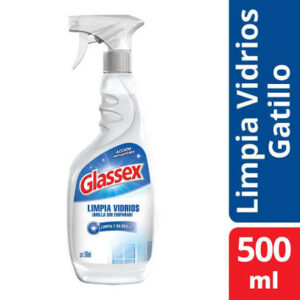 Envase spray de limpiavidrios Glassex de 500 ml.