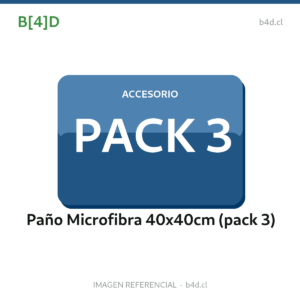 Pack de 3 paños de microfibra de 40x40 cm.